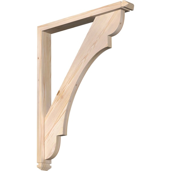 Ekena Millwork Olympic Arts and Crafts Smooth Bracket w/ Offset Brace, Douglas Fir, 3 1/2"W x 28"D x 36"H BKT0402X28X36OLY03SDF - main
